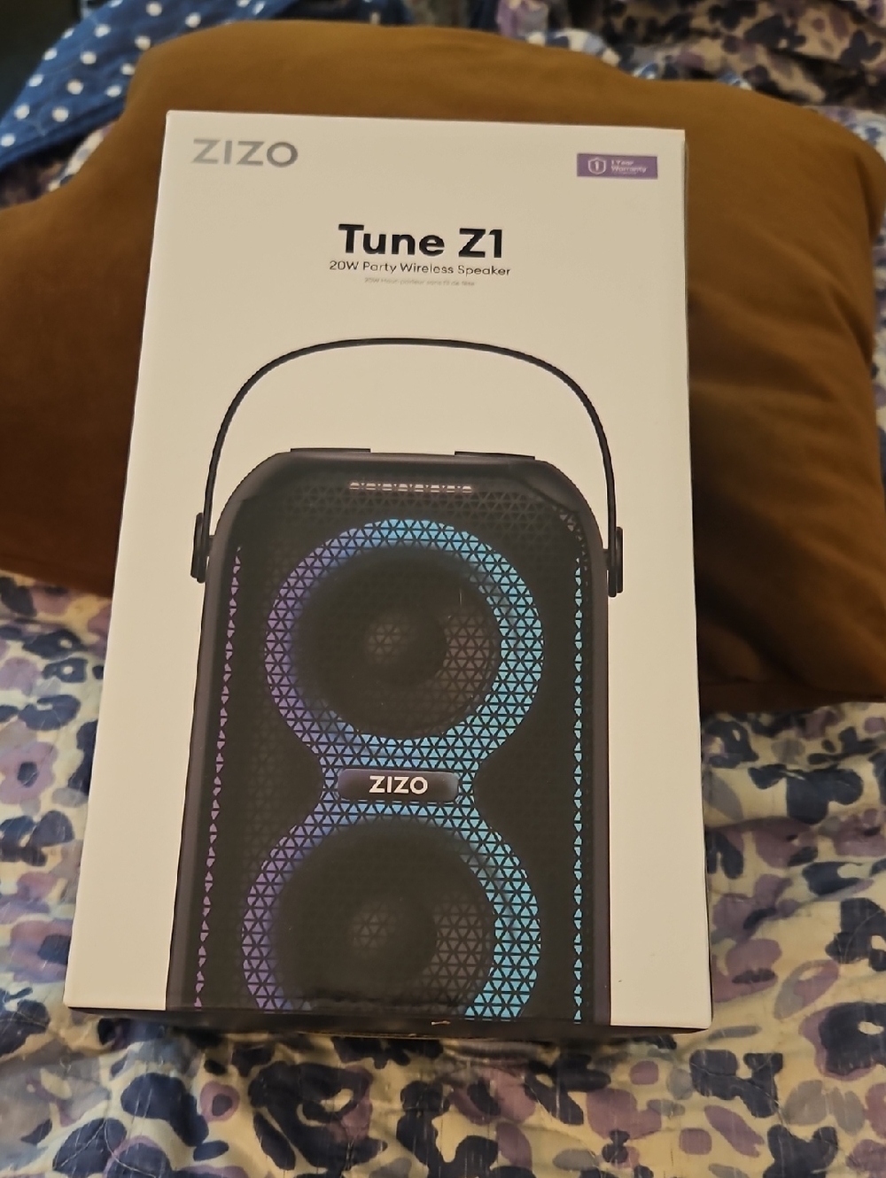 Zizo Tune Z1 Portable Wireless Speaker — Black with Blue Accent